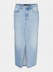 Vero Moda Spódnica jeansowa Veri 10295731 Niebieski Regular Fit. Niebieskie spódnice damskie Vero Moda, m, bez wzorów, z jeansu. Za 209.99 zł.