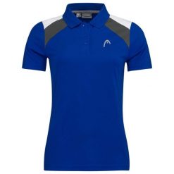 Koszulka polo damska CLUB 22 Tech. Niebieskie koszulki sportowe damskie Head, xs, bez wzorów, z poliesteru, bez kołnierzyka, bez ramiączek, tenisowe. Za 262.00 zł.