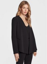 TWINSET Marynarka 231TP2775 Czarny Regular Fit. Czarne żakiety damskie Twinset, bez wzorów, z syntetyku. Za 579.99 zł.