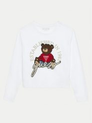 Guess Bluzka J4BI10 I3Z14 Biały Boxy Fit. Białe t-shirty i topy dla dziewczynek Guess, z aplikacjami, z bawełny, bez ramiączek. Za 119.99 zł.