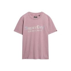 Metaliczny t-shirt damski casualowy Superdry Venue. Fioletowe t-shirty damskie Superdry., m, bez wzorów, klasyczne, bez kołnierzyka. Za 148.85 zł.
