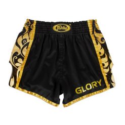 Spodenki Muay Thai Fairtex BSG1 Glory Czarne/Złote S. Czarne krótkie spodenki sportowe męskie FAIRTEX, s, bez wzorów. Za 279.00 zł.