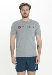 Koszulka męska Virtus Edward Logo. Szare koszulki sportowe męskie VIRTUS, m, bez wzorów, z materiału, bez kołnierzyka, bez ramiączek, na fitness i siłownię. Za 79.99 zł.
