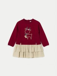 Mayoral Sukienka codzienna 2911 Czerwony Regular Fit. Czerwone sukienki dla dziewczynek Mayoral, bez wzorów, z syntetyku, bez ramiączek. Za 129.99 zł.