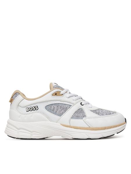 BOSS Sneakersy J52815 S Biały. Białe buty sportowe chłopięce Boss, bez wzorów, ze skóry, bez zapięcia. Za 397.99 zł.