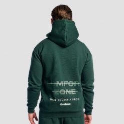 Bluza męska fitness z kapturem i zamkiem Zone Forest. Zielone bluzy sportowe męskie GYMBEAM, m, bez wzorów, z bawełny, z kapturem, na fitness i siłownię. Za 140.90 zł.