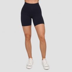 Szorty damskie fitness bezszwowe z wysoką talią czarne Lift. Czarne szorty sportowe damskie GYMBEAM, s, bez wzorów, z elastanu, sportowe, do biegania. Za 85.90 zł.