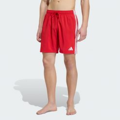 Szorty do pływania 3 stripes 8 inch. Białe krótkie spodenki sportowe męskie Adidas, s, bez wzorów, z materiału, do pływania. Za 149.00 zł.