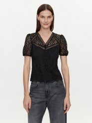 Morgan Bluzka 241-DOULI Czarny Regular Fit. Czarne bluzki damskie Morgan, xs, bez wzorów, z syntetyku, bez kołnierzyka, bez ramiączek. Za 129.99 zł.