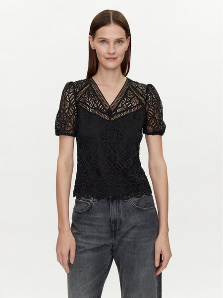 Morgan Bluzka 241-DOULI Czarny Regular Fit. Czarne bluzki damskie Morgan, xs, bez wzorów, z syntetyku, bez kołnierzyka, bez ramiączek. Za 209.99 zł.