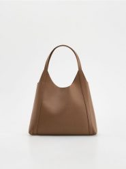 Torebka hobo - brązowy. Brązowe torebki do ręki damskie Reserved, bez wzorów, ze skóry, bez dodatków. Za 139.99 zł.