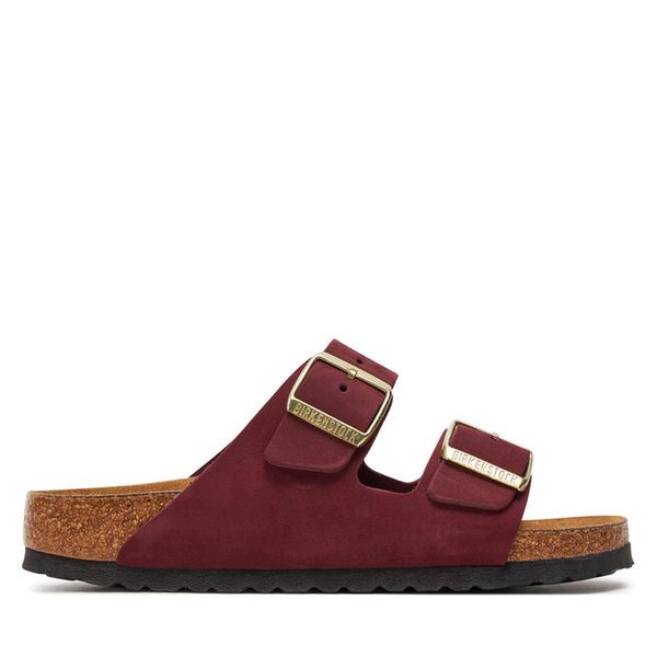 Klapki Birkenstock. Czerwone klapki damskie Birkenstock, bez wzorów, bez obcasa. Za 539.99 zł.