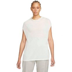 Podkoszulek Nike Wmns Esc Nigh Neck Tank DN4059 100, Kobiety. Białe obuwie sportowe damskie Nike, bez wzorów, z bawełny, na fitness i siłownię. W wyprzedaży za 490.00 zł.