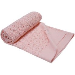 EKO Letni Dzianinowy Kocyk, Różowy. Czerwone kocyki dla dzieci EKO, z bawełny. Za 55.00 zł.