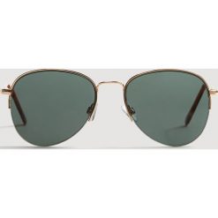 Mango Man - Okulary Aviator. Brązowe okulary przeciwsłoneczne męskie Mango Man, z materiału. Za 119.90 zł.
