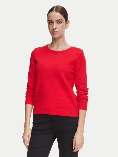 Morgan Bluzka 262-MKISSO Czerwony Slim Fit. Czerwone bluzki damskie Morgan, s, bez wzorów, bez kołnierzyka, bez ramiączek. Za 209.99 zł.
