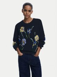 Desigual Sweter Cooper 25WWJF36 Czarny Regular Fit. Czarne swetry damskie Desigual, l, bez wzorów, z bawełny, bez kołnierzyka, bez ramiączek, bez kaptura. Za 299.99 zł.