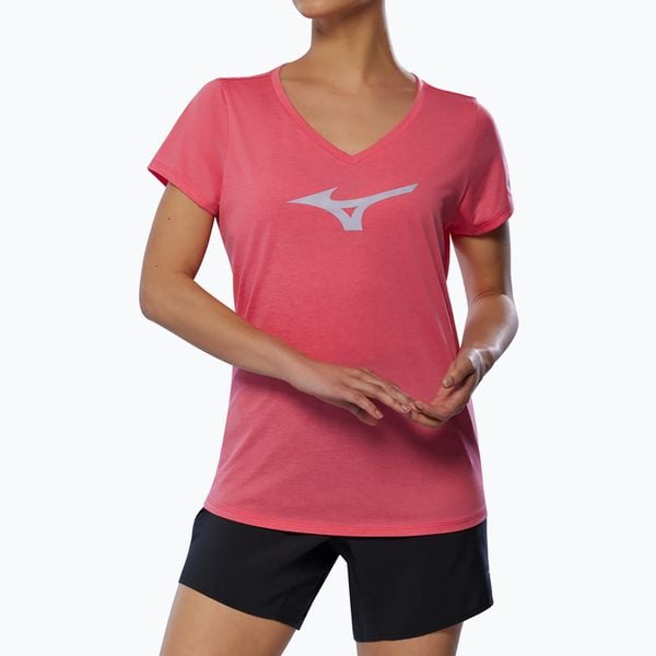Koszulka do biegania damska Mizuno Core RB Tee. Czerwone koszulki sportowe damskie Mizuno, l, bez wzorów, z materiału, bez kołnierzyka, bez ramiączek, do biegania. Za 79.99 zł.