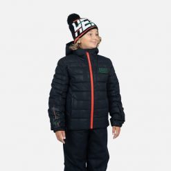 Kurtka narciarska dziecięca Rossignol Boy Hero Rapide. Czarne kurtki i płaszcze dla chłopców Rossignol, na jesień, bez wzorów, z materiału, sportowe, z kapturem. Za 845.00 zł.