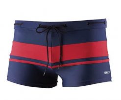 Beco męskie kąpielówki bokserki granatowe z czerwonym pasem. Czerwone kąpielówki męskie 47 Brand, m, bez wzorów, z elastanu. Za 187.95 zł.