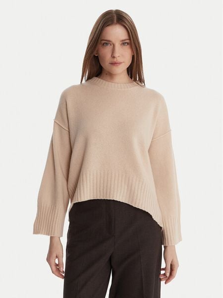 Marella Sweter Amelia 2523366305 Écru Loose Fit. Swetry damskie Marella, xxl, bez wzorów, z wełny, bez kołnierzyka, bez ramiączek, bez kaptura. Za 1,089.00 zł.