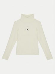 Calvin Klein Jeans Golf IG0IG02808 Beżowy Regular Fit. Brązowe t-shirty i topy dla dziewczynek Calvin Klein Jeans, bez wzorów, z bawełny, bez ramiączek. Za 109.99 zł.