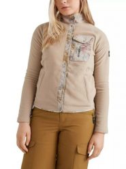 Sweter polarowy damski O'Neill Utility Button Fleece. Brązowe swetry damskie O'Neill, l, bez wzorów, z materiału, sportowe, bez kołnierzyka, bez ramiączek, długie, bez kaptura. Za 379.00 zł.
