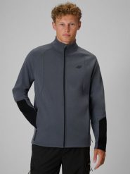 4F Bluza dresowa regular bez kaptura męska - szara L. Szare bluzy męskie 4f, l, bez wzorów, z bawełny, bez kaptura. Za 199.99 zł.