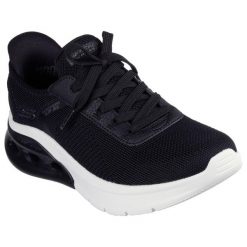 Damskie BOBS ARC WAVES 2.0 NOW IT Slip-On Czarny. Czarne obuwie sportowe damskie Skechers, bez wzorów, z dzianiny. Za 390.00 zł.