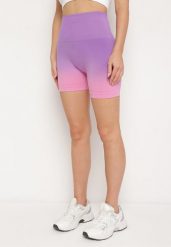Fioletowe Szorty Kolarki Sportowe przed Kolano z Szeroką Gumą w Pasie Lavinna. Fioletowe szorty sportowe damskie Born2be, s, bez wzorów, z gumy, eleganckie. Za 39.99 zł.
