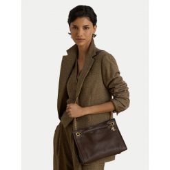 Torebka LAUREN RALPH LAUREN. Brązowe torebki do ręki damskie Lauren Ralph Lauren, bez wzorów, klasyczne, bez dodatków. Za 1,699.00 zł.