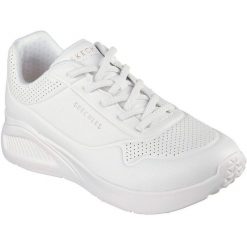 Buty sportowe damskie Skechers Uno Lite Lite Work. Białe obuwie sportowe damskie Skechers, bez wzorów, ze skóry ekologicznej, trekkingowe, Skechers Sport. Za 490.00 zł.
