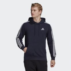 Bluza z Kapturem Essentials 3-Stripes Rozmiar XS Niebieski - GK9081. Białe bluzy męskie Adidas, m, bez wzorów, z bawełny, z kapturem, na fitness i siłownię. Za 229.00 zł.
