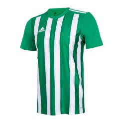 Koszulka Mężczyzna Adidas Striped 21 zielony. Białe koszulki sportowe męskie Adidas, m, bez wzorów, z jersey, bez kołnierzyka, bez ramiączek, do piłki nożnej. Za 45.99 zł.