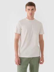 4F T-shirt regular gładki męski - biały XL. Białe koszulki sportowe męskie 4f, m, bez wzorów, z bawełny, klasyczne, bez kołnierzyka. W wyprzedaży za 39.99 zł.