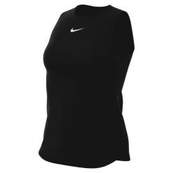 Koszulka fitness damska Nike One Classic. Czarne koszulki sportowe damskie Nike, m, bez wzorów, z materiału, bez kołnierzyka, bez ramiączek, na fitness i siłownię. Za 252.00 zł.