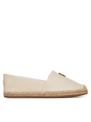 Tommy Hilfiger Espadryle Th Logo Leather Espadrille FW0FW08540 Beżowy. Brązowe espadryle damskie Tommy Hilfiger, bez wzorów, ze skóry, bez obcasa, bez zapięcia. Za 239.99 zł.