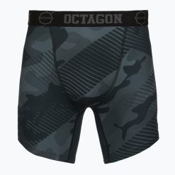 Spodenki treningowe męskie Octagon Legion Black Line. Czarne szorty męskie OCTAGON, l, bez wzorów, z elastanu. Za 169.99 zł.