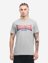 Bawełniana koszulka Lonsdale Two Tone. Niebieskie koszulki sportowe męskie Lonsdale, m, bez wzorów, z bawełny, bez kołnierzyka, bez ramiączek, na fitness i siłownię. Za 138.50 zł.