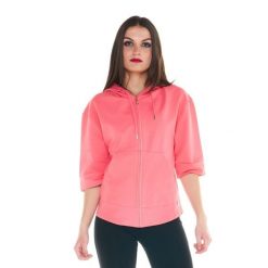 Bluza ciepła z bawełna z kaptur na co dzień. Czerwone bluzy damskie LEONE 1947 APPAREL, bez wzorów, z bawełny, bez kaptura, na fitness i siłownię. W wyprzedaży za 164.19 zł.