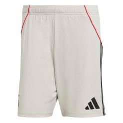 Krótki spodenki Benfica Lizbona 2025/26. Szare krótkie spodenki sportowe męskie Adidas, m, bez wzorów, z materiału, na fitness i siłownię. Za 223.00 zł.