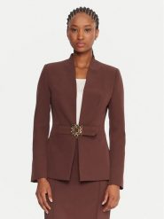 Rinascimento Marynarka CFC0126208003 Brązowy Slim Fit. Brązowe żakiety damskie Rinascimento, xl, bez wzorów, z syntetyku. Za 709.99 zł.