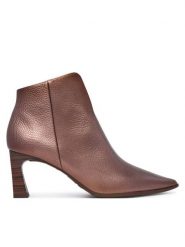 Hispanitas Botki HI265076 Beżowy. Brązowe botki damskie Hispanitas, ze skóry, bez obcasa, na słupku, bez zapięcia. Za 739.99 zł.