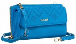 Stylowa torebka-portfel 4U Cavaldi M-13 niebieska. Niebieskie portfele damskie 4U Cavaldi, bez wzorów, ze skóry ekologicznej, eleganckie, bez dodatków. Za 59.99 zł.
