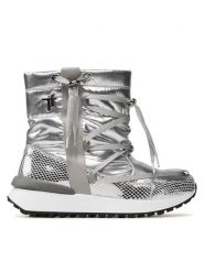 Togoshi Botki TG-18-07-000394 Srebrny. Szare botki damskie Togoshi, ze skóry, bez obcasa, na płaskiej podeszwie, bez zapięcia. Za 529.99 zł.