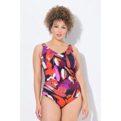 Damski Strój kąpielowy marszczenie miękkie miseczki dekolt w serek. Czerwone kostiumy jednoczęściowe damskie Ulla Popken, plus size, bez wzorów, z elastanu, sportowe, plus size, do pływania. Za 239.99 zł.