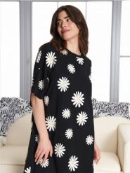 Koszula nocna - czarny. Czarne koszule nocne damskie Sinsay, l, bez wzorów, z bawełny. Za 39.99 zł.