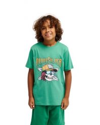 Koszulka z krótkim rękawem dla Chłopcy SOUND ON Zielony. Zielone t-shirty dla chłopców Quiksilver, bez wzorów, z bawełny, bez ramiączek. Za 37.50 zł.