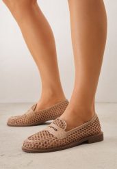 Ciemnobeżowe Mokasyny VICES z Siateczki i Plecionki Asteorea. Brązowe mokasyny damskie Born2be, eleganckie. Za 89.99 zł.