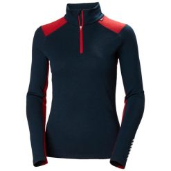Sweter damski Helly Hansen Lifa. Niebieskie swetry damskie Helly Hansen, bez wzorów, z wełny, sportowe, bez kołnierzyka, bez ramiączek, bez kaptura. Za 440.00 zł.